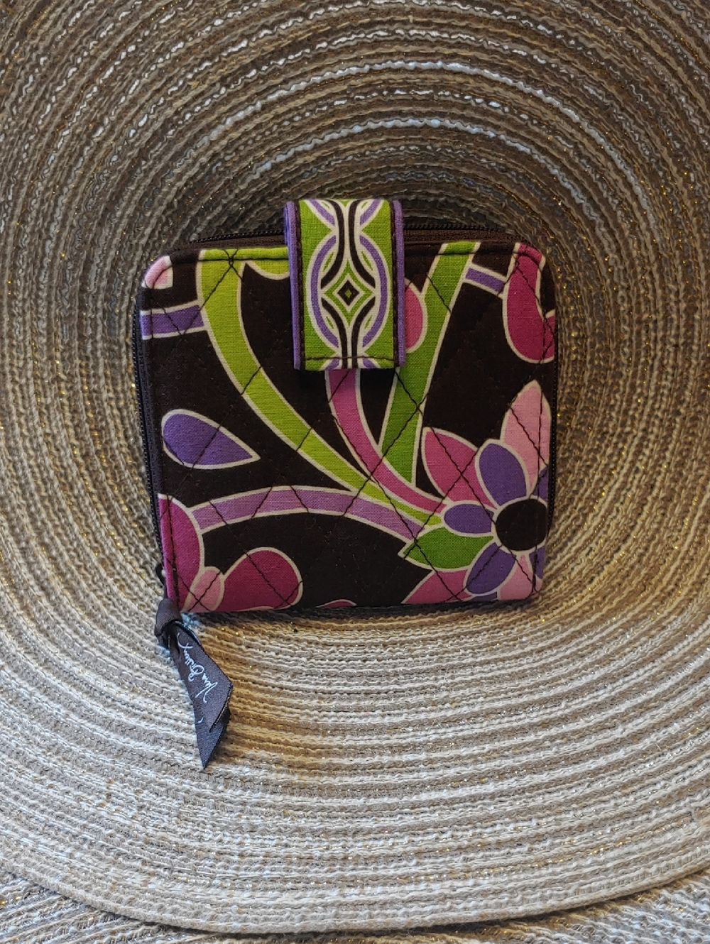 Vera Bradley PURPLE PUNCH Mini Zip Wallet